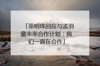 董明珠回应与孟羽童未来合作计划：我们一直在合作